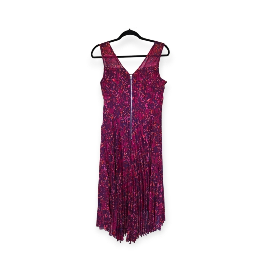 ANTHROPOLOGIE PLENTY BY TRACY REESE Evanthe Pleated Floral Hi-Low Dress Size 8 - Picture 4 of 12